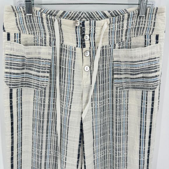 NWOT SUNDANCE Gigi Cotton Lightweight Boho Pant Size PS Petite S Blue White - Picture 3 of 7